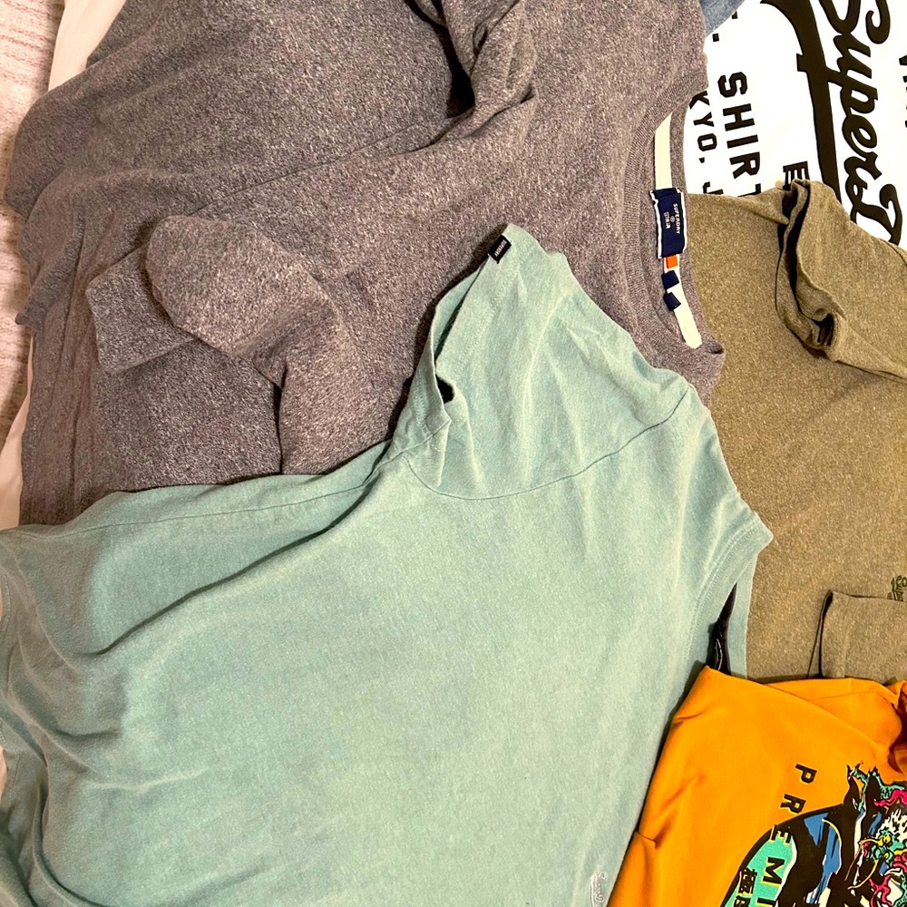 Superdry T-Shirt Set in Gray, Green, and Orange
